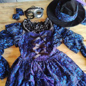 Chasing Fireflies Halloween Musketeer costume girl medium 6 8 gown mask